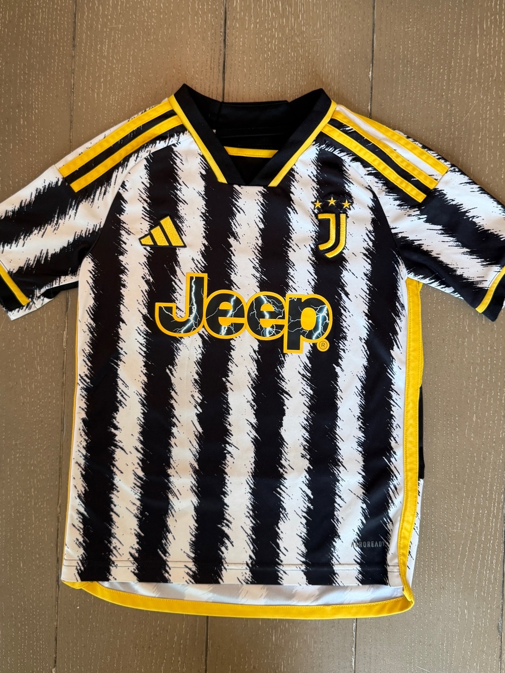 Adidas Kids Juventus Jeep Soccer 23/24 Home Jersey Size 9-10Y